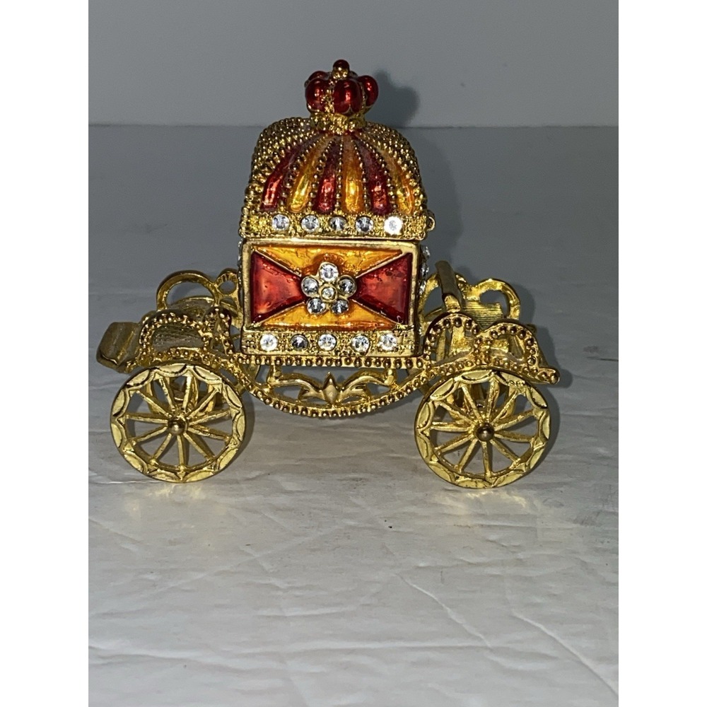 Jeweled Chariot Trinket Jewelry Display Box - Picture 4 of 11